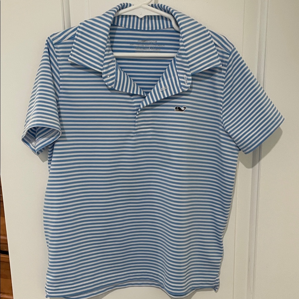 Vineyard Vines Blue and White Striped SanKaty Polo